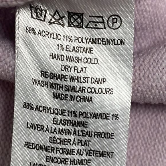 French Connection High Low Terry Cloth Sweater Lilac Purple Soft Pleat Back XS - Picture 8 of 10